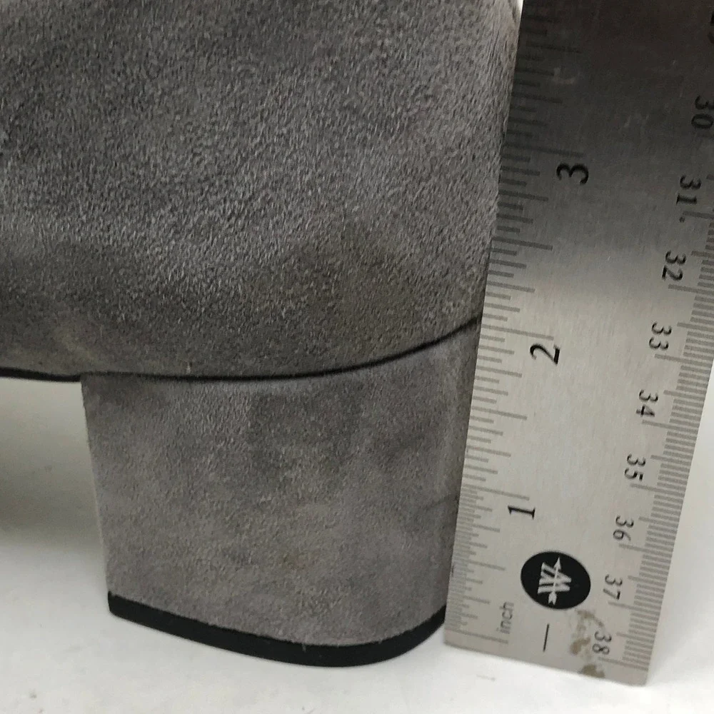 Clarks Womens 10 Tealia Gia Artisan Pumps Grey Suede Block Heel